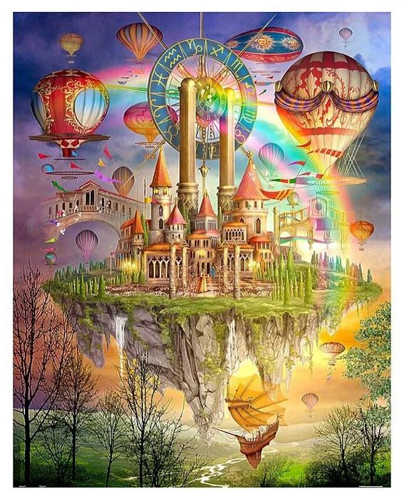 Puzzle Pintoo 2000 details: Marchetti. Flying castle Н1561