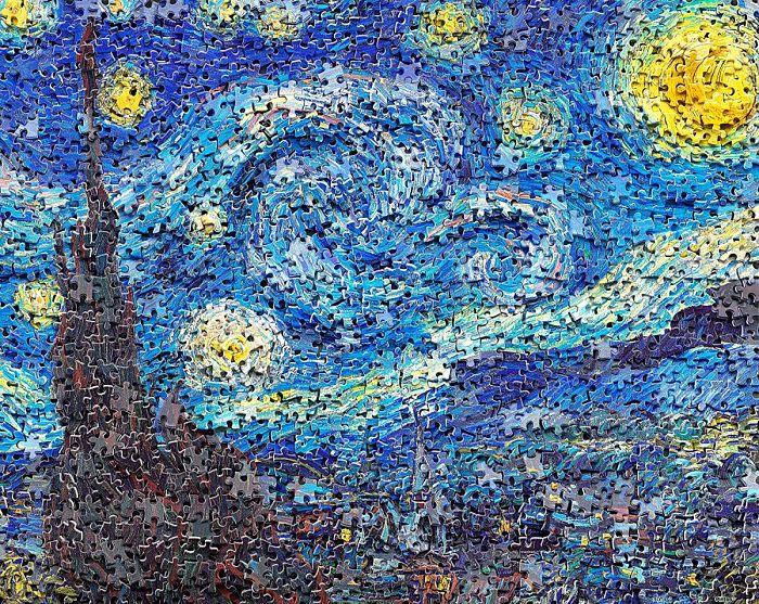 Pintoo 500 pieces puzzle: V. Gog. Starry Night-a puzzle in a puzzle Н2285