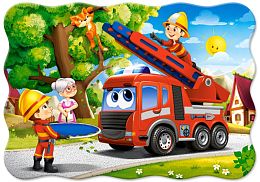 Castorland puzzle 30 details: Firefighters rush to the rescue