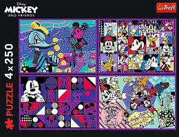 Trefl 4x250 Puzzle pieces: The Adventures of Mickey Mouse