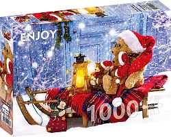 Enjoy 1000 Pieces Puzzle: Teddy bears in Santa Hats