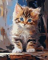 Painting by Jazzle numbers: A kitten with blue eyes