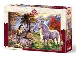 Art Puzzle 1000 Pieces: Hidden Horses