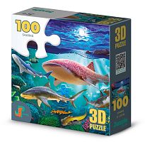 3D Jazzle Puzzle 100 pieces: Sharks