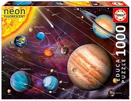 The neon puzzle 1000 pieces Educa: Solar system