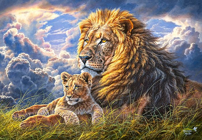 Puzzle Castorland 1000 pieces: Lions: father and son C-104277