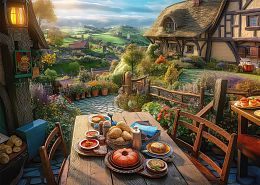 Schmidt 1000 piece puzzle: Breakfast with a view of nature