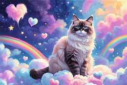 Trefl 160-piece Puzzle: Cat over the Rainbow