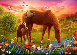 Trefl 500 Puzzle pieces: Horses in a meadow