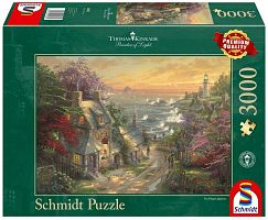 The Schmidt 3000-piece puzzle: Thomas Kincaid. Village Lighthouse (MARKDOWN)