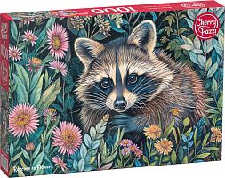 Cherry Pazzi Puzzle 1000 pieces: Raccoon in flowers