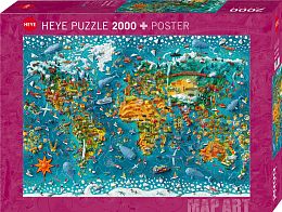 Puzzle Heye 2000 details: Map, This small world