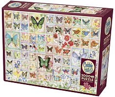 Puzzle Cobble Hill 2000 details: Butterflies and flowers