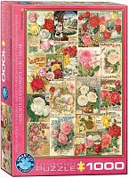 Puzzle Eurographics 1000 pieces: Vintage book cover with roses