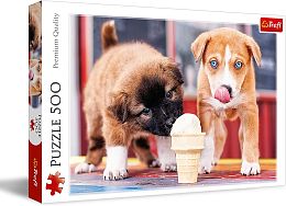 Trefl puzzle 500 pieces: Puppies with ice cream