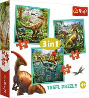 Puzzle Trefl 20х36х50 details: the Amazing world of dinosaurs