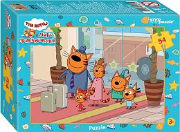 Set of 10 puzzles with 54 parts Step: Three cats (JSC STS)