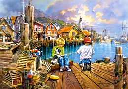 Puzzle Castorland 1000 pieces: Fishing on the pier