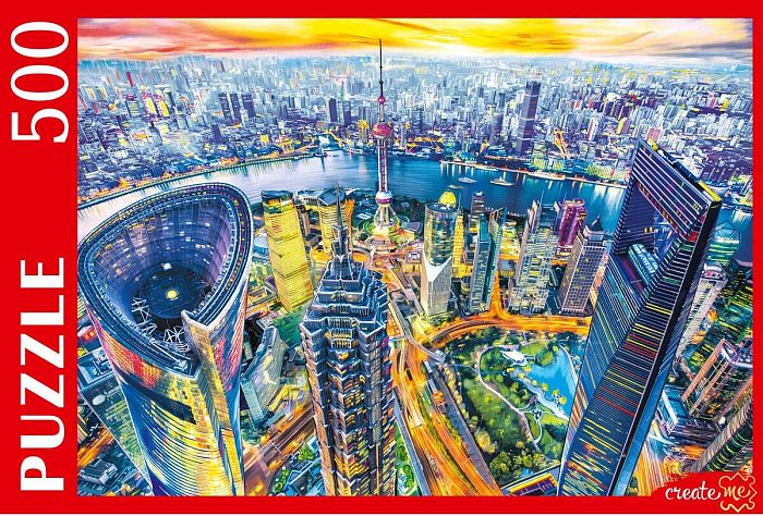 Puzzle Red Cat 500 details: View of Shanghai Ф500-7125