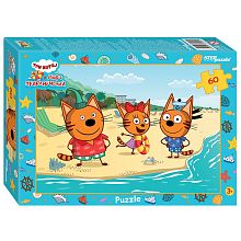 Step puzzle 60 pieces: Three cats (JSC STS)