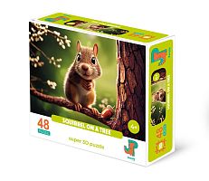 3D Jazzle Puzzle 48 pieces: Squirrel on a tree