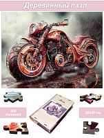 Wooden puzzle with 500 pieces. A time of freedom. Bike.