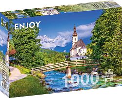 Enjoy 1000 Pieces puzzle: A small church in Ramsau, Germany