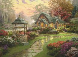 Schmidt puzzle 1000 pieces, Thomas kinkade. House at the well