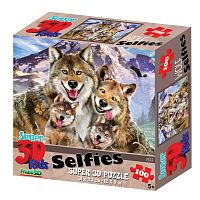 PRIME 3D puzzle 100 pieces: Wolves selfies