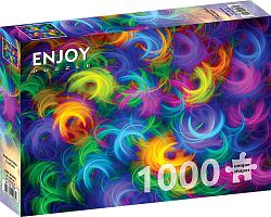 Enjoy 1000 Pieces Puzzle: Abstract Neon Feathers