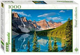 Step puzzle 1000 pieces: Mountain lake