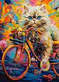 Раздел анонс: Пазл Castorland 180 деталей: Кот на велосипеде (В-018529)