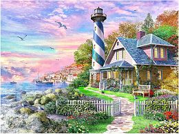 Pintoo puzzle 4800 pieces: D. Davison. Villa on the coast