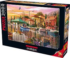 Anatolian 3000 Pieces Puzzle: Harbor at Sunset