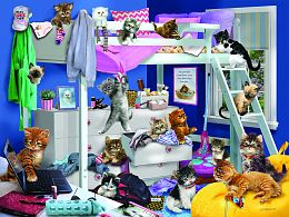 Puzzle Prime 3D 500 pieces: Kittens in the bedroom