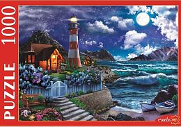 Puzzle Red Cat 1000 pieces: Night Lighthouse