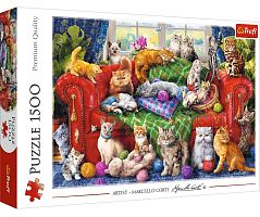 Trefl Puzzle 1500 pieces: Kittens on the couch