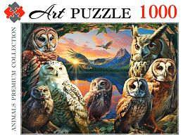 Artpuzzle 1000 Pieces Puzzle: Evening Owls