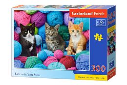 Castorland puzzle 300 details: Kittens in skeins of yarn