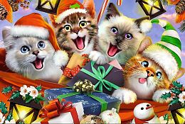 Wooden Trefl Puzzle 500 +1 Pieces: Christmas Kittens