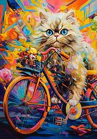 Castorland 500 pieces Puzzle: A cat on a bicycle