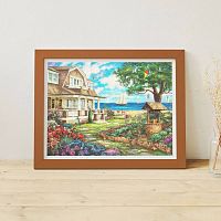 Pintoo Puzzle 1200 pieces: Chuck Pinson. Cottage with a garden by the sea