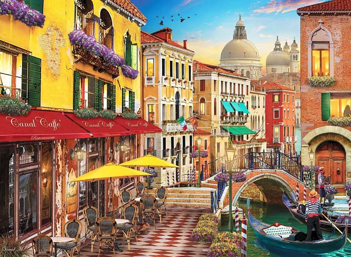 Puzzle Anatolian 1500 pieces: Cafe on the canal in Venice ANA.4553