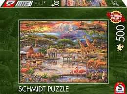 Schmidt 500 Piece Puzzle: Paradise under Mount Kilimanjaro