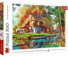 Trefl 500 puzzle details: Cottage by the river