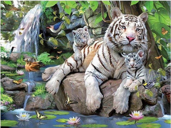 Prime 3D Puzzle 100 Pieces: White Tigers of Bengal 13850