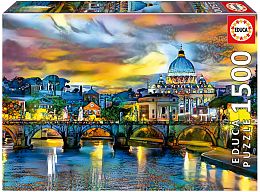 Educa Puzzle 1500 pieces: St. Peter's Basilica and the Bridge of St. Angelo