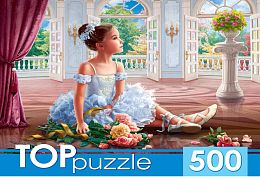 TOP Puzzle 500 pieces: A little ballerina with a bouquet