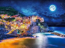 Pintoo 1200-piece puzzle: Cinque Terre Starry Night. Italy