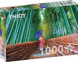 Enjoy 1000 Pieces Puzzle: An Asian woman in a bamboo forest